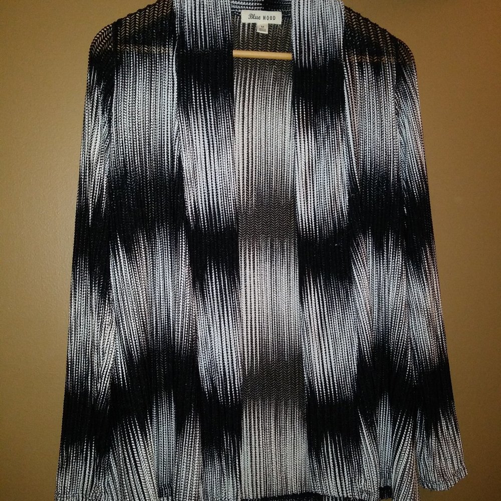 'Mesh Me' Black and White Cardigan